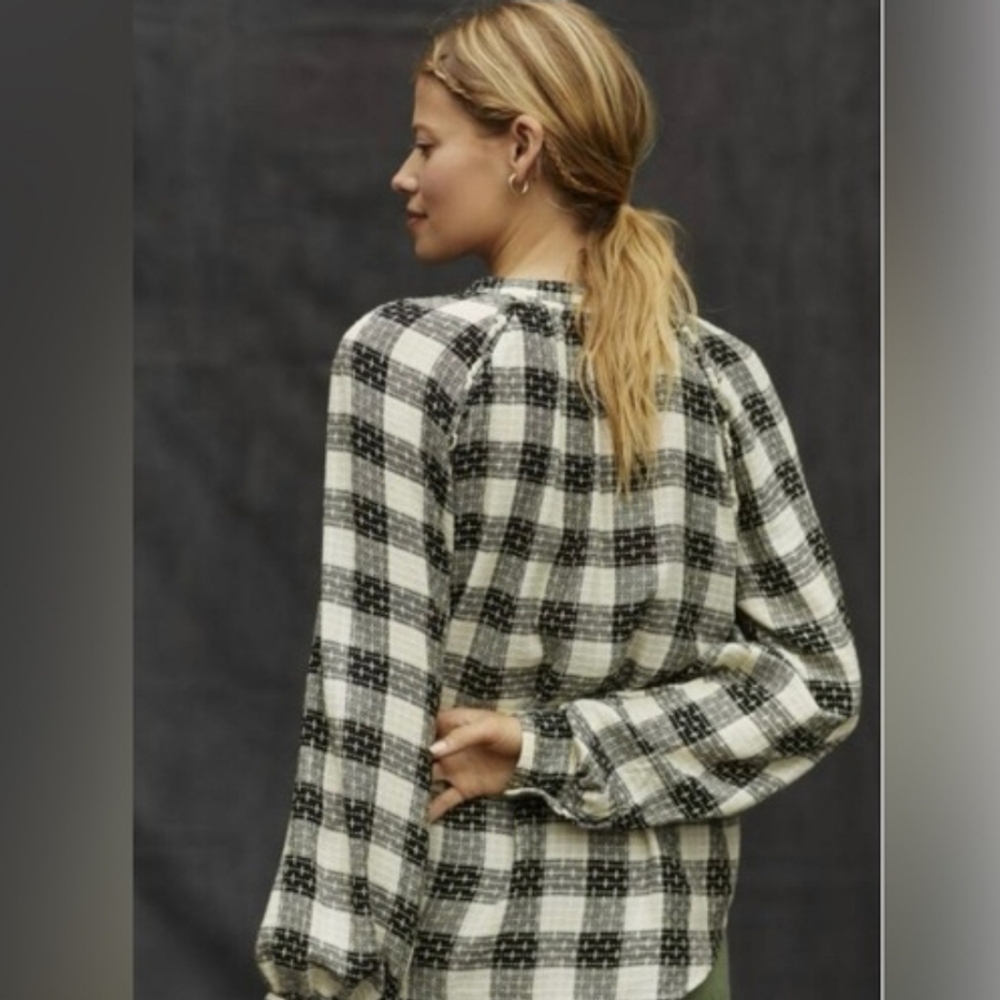 Anthropologie Pilcro Breezy Plaid Button Down Shirt Size Small - Picture 2 of 12